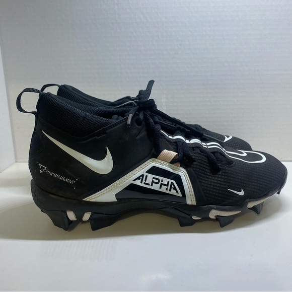 Nike Alpha Fast Flex Size 8.5 Black White Football Cleats - Picture 2 of 9